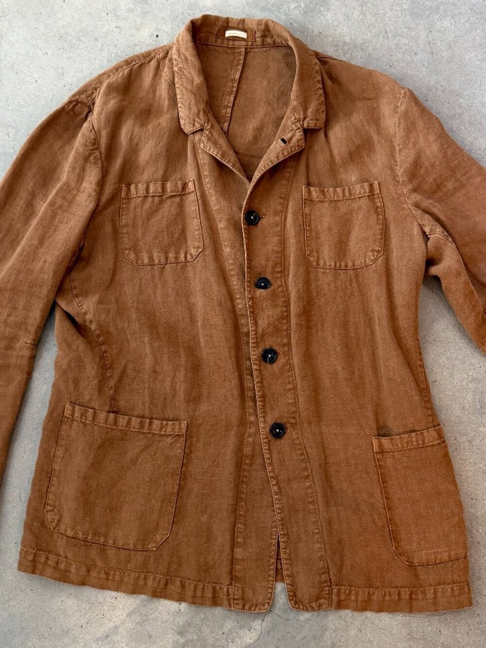 Massimo Alba Linen Field Jacket, Tobacco - 52 EU (42/44 US or L/XL)